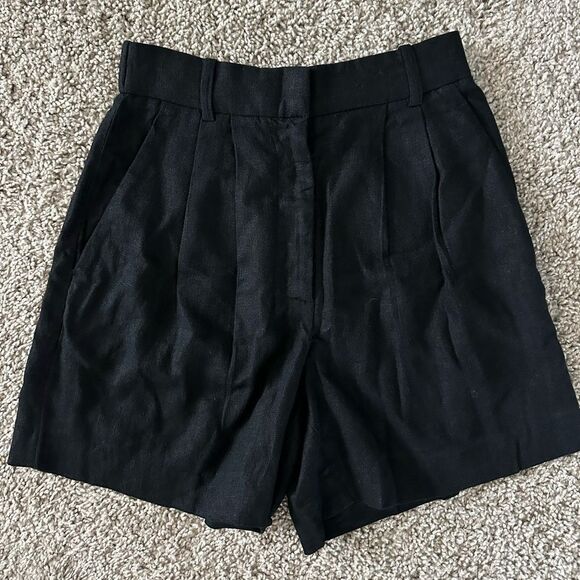 Abercrombie Sloane Linen Blend Short Black 23 - Picture 1 of 6